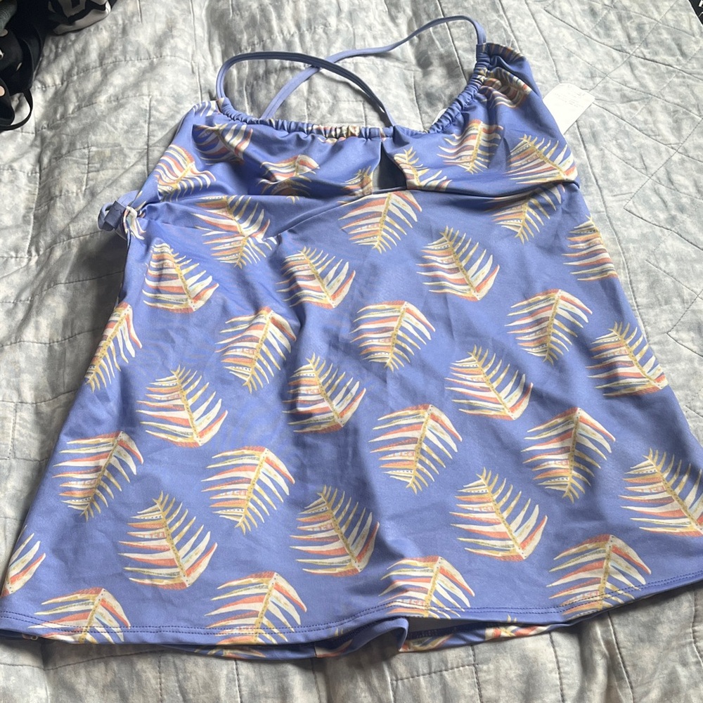 Patagonia Lavender Palm Leaf Tankini Top